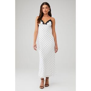 Elegant Black and White Polka Dot Maxi Dress
